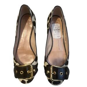 Giuseppe Zanotti Animal Print Pony Hair and Leather Ballet Flat, Size 38.5 (8)
